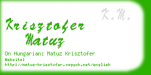 krisztofer matuz business card